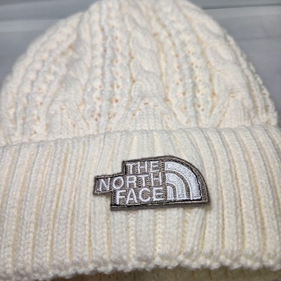 The North Face Cream Cable Knit Beanie - Picture 2 of 3